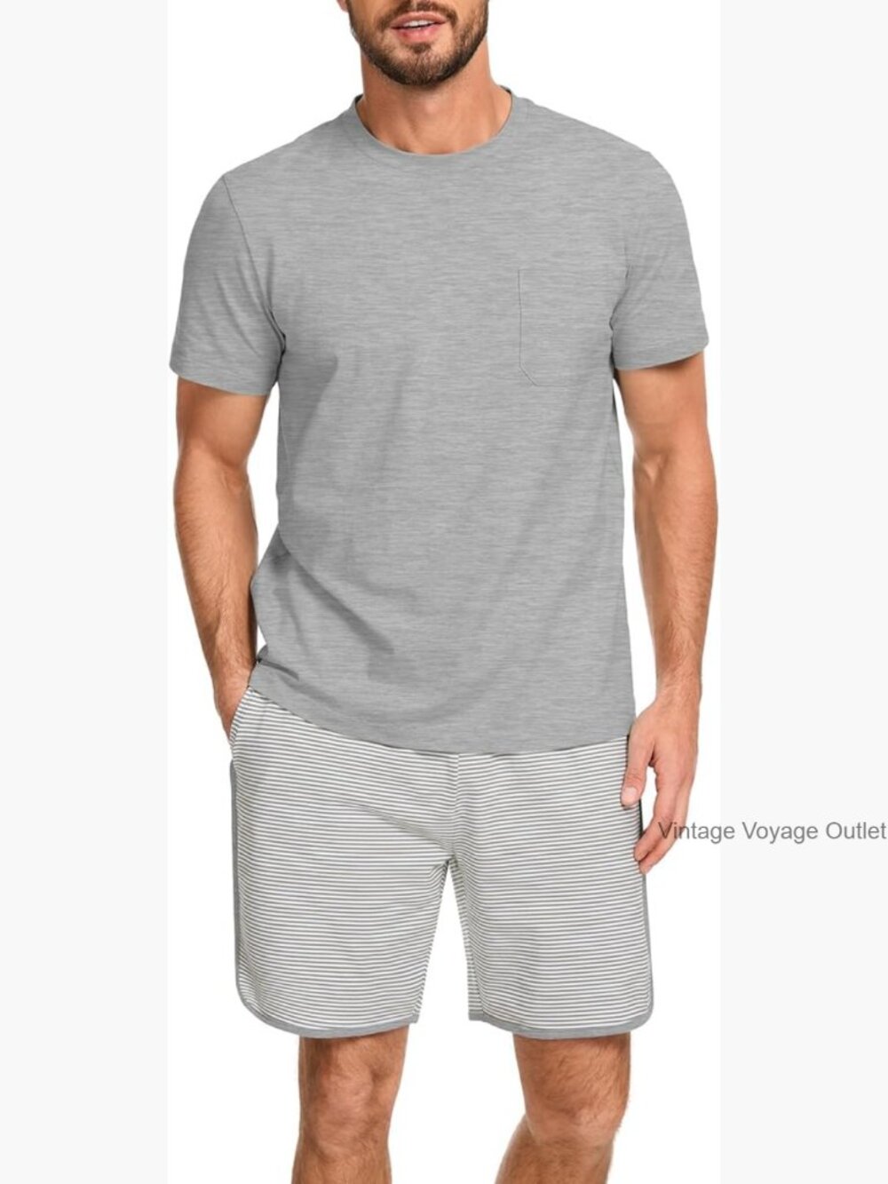 Cotton Pajama Set 2 Piece Lounge Sleepwear with Pockets Short Sleeve Shorts